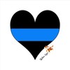 Thin Blue Line Heart - Police Policemen - Window Bumper