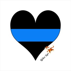 Thin Blue Line Heart - Police Policemen - Window Bumper Laptop Sticker