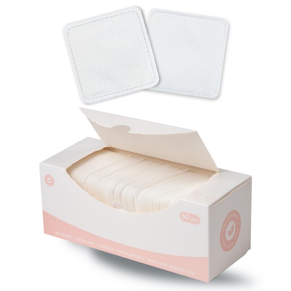Square Cotton Pads,100% Cotton Not to Shed or Fall Apart