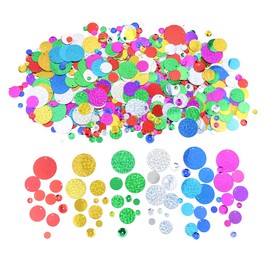 LEEFONE Mix Color Round Bulk Loose Sequins and Spangles for Holiday Applique Arts Crafts and Embellishment DIY Making (Assorted Size)