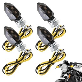 Set of 4 LED Indicator Motorcycle 12 V with E Number, Mini 5 LED Motorcycle Indicator, E Approved, IP65 Waterproof Indicator Light, Universal for Indicators, Motorcycles, Moped, Scooters, Quads, Motocross