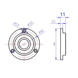 Metal Horizontal Bubble Cow Eye Level Universal Horizontal Bubble Flange Water Bubble Level Horizontal Bubble Small Household (50 * 11mm)