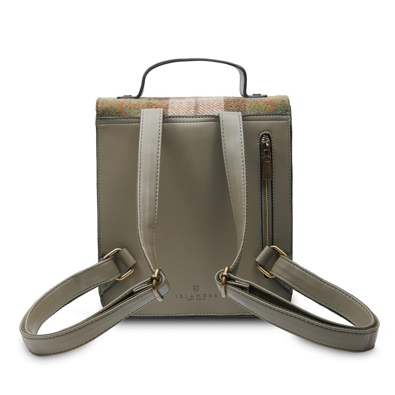 Islander HarrisTweed The Calton Backpack, Chestnut Tartan