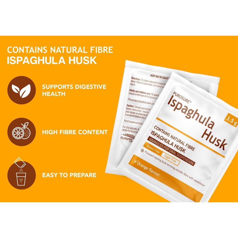 Ispaghula Husk Orange Drink Sachets | Contains Natural Fibre |