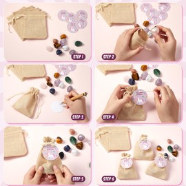 Otuuz Pack of 12 Lucky Stones for Children with Jute Bag Colourful Lucky Charm Stones Magic Stones Party Bags for Animal Birthday New Year's Eve Children Small Items Gifts (Unicorn)