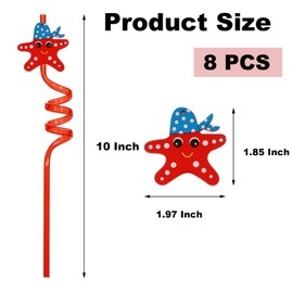 8 Pcs Curly Straws, Reusable Drinking Straws Party Straws, Curly Hard Straws， Kids Novelty Birthday Party Decorations Cartoon Straws Supplies Family Reunion Party Kids Party Birthday Decor Supplies