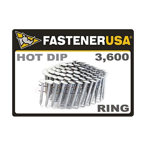 1 1/2" Ring A153-D HOT DIP Coil Roofing Nails 3.6M