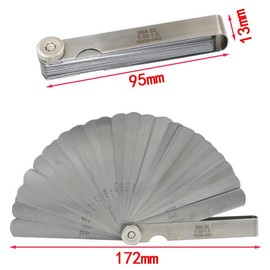 ieron Metric Feeler Gauge Set, 32 Pcs Blades Dimensional Measurement Tool Markered Metric Imperial Measure Hand Tool Stainless Steel Gap Filler Thickness Gage Measuring Tools (0.02-1.0mm)
