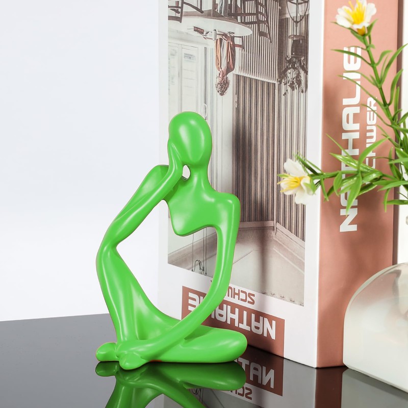 BMLCGJ Thinker Statue Gold Decor Abstract Art Sculpture, Golden Resin