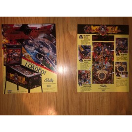 Bally Lot of 2 - Bally BLACK ROSE - ORIGINAL PINBALL FLYERS - MINT 1992
