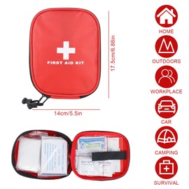 smtfcty Erste Hilfe Set, Mini Reiseapotheke 46 Teilig KFZ Verbandstasche Notfalltasche Notfallset für Auto Outdoor Fahrrad Zuhause Motorrad Arbeitsplatz Camping Wandern Notfall