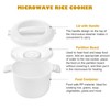 JWTIFOA Microwave Rice Cooker, 1.8 Quart/7 Cup Microwave Steamer for