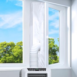 Air Conditioning Window Seal, 157 Inch Window Seal for Mobile Air Conditioners, Window Air Conditioning Seal for Tumble Dryer, Exhaust Dryer, Window Kit Air Conditioning with No Drilling for Windows