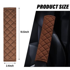 Wevdn Extra Long Seat Belt Covers, Soft Comfortable Car Seat Belt Strap Cover Protector Cushion, Universal Seatbelt Shoulder Protection Pad for Car Truck SUV, Car Accessories (Brown, 10.5")
