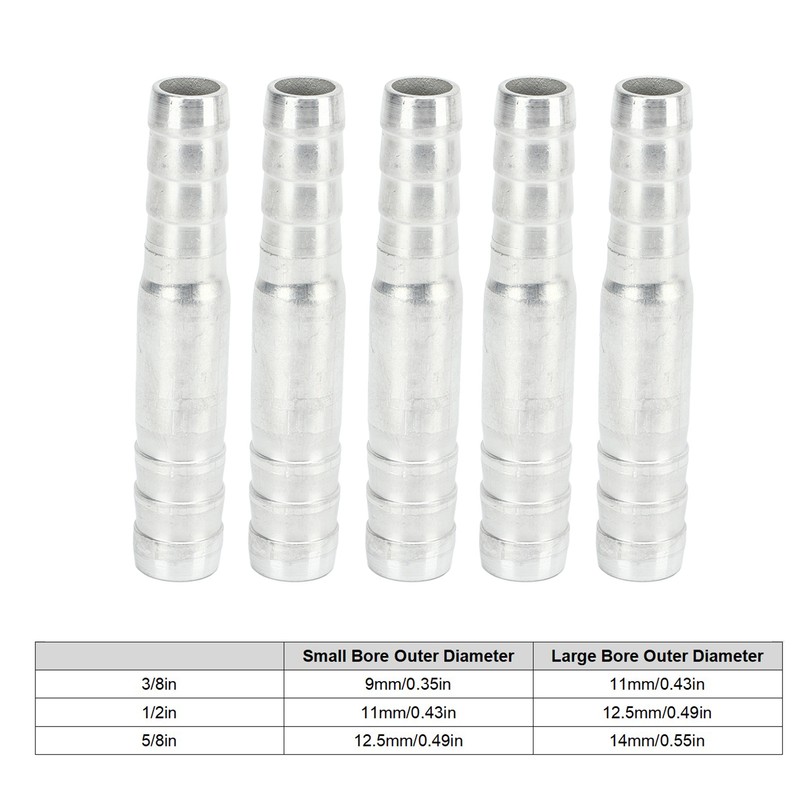 50 Pcs Air Conditioning Hose Barb Fitting Aluminum Pipe Connector