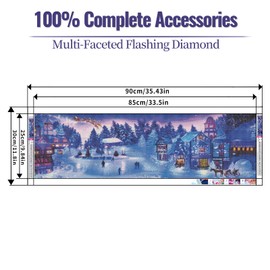 YALKIN 5D Diamond Painting Kits for Adults, Large Diamond Art Kits Full Round Drill Big Diamond Painting Kit for Adult Beginners, DIY Picture Art for Home Wall Decor 12x35in/30x90CM