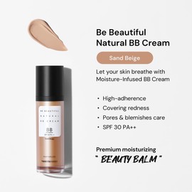 THANKYOU FARMER Be Beautiful Natural BB Cream Sand Beige SPF30 PA++ 40ml - Flawless Coverage, K-beauty Korean Makeup, Hydrating, Dermatologist Tested, Lightweight Formula