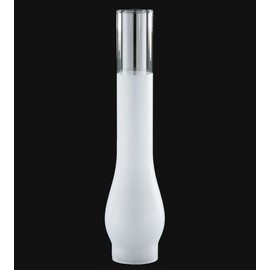 B&P Lamp® 2 5/8 Inch by 14 Inch Glass Lamp Chimney with 3/4 Frosted Design for Vintage and Antique Style Lamps