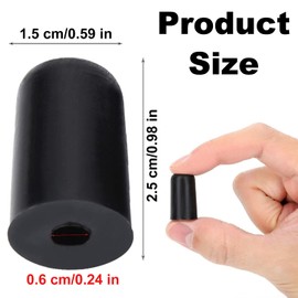 Pvieked 4 Pcs Rubber Tip for Cello Endpin Tip Cap Non-Slip Cap, Instrument Part Replacement, Cello Non-Slip Mat Cello Rubber Tip Floor Protectors, Cello Bass Instrument Accessories Black