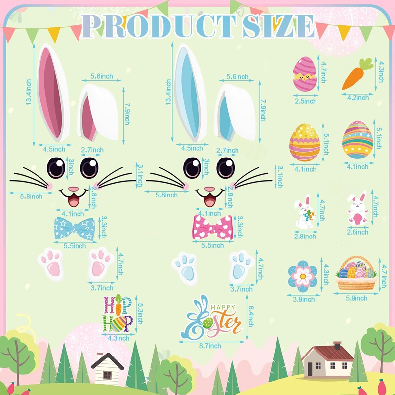 Hoteam 30 Pcs Happy Easter Garage Door Magnets Easter Bunny