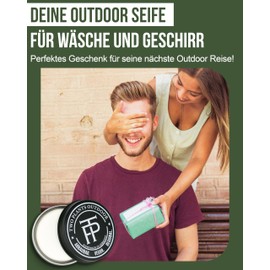 Nachhaltige 2-in-1 Outdoorseife: Biologisch Abbaubares Spülmittel und Reisewaschmittel in einem, ideal für Camping | Handwäsche geeignet | Seifenstück Seifenbox von TWO PLANTS