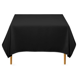 Lann's Linens - 70" Square Premium Tablecloth for Wedding/Banquet/Restaurant - Polyester Fabric Table Cloth - Black
