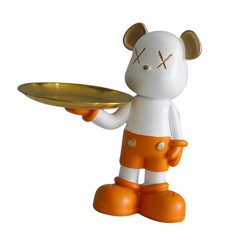 Bear Storage Tray Cute Resin Decorative Funny Trendy Bear Sculptures
