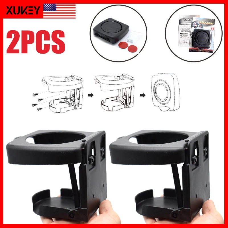 XUKEY 2x Universal Car Van Folding Cup Holder Drink Holders