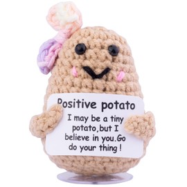 Mwmoeen Funny Pocket Hug Positive Potato, Creative Positive Potato Doll Gifts with Transparent Base Positive Card Best Friend Gifts for Girlfriend Small Gifts for Women (P2)