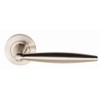 Excel Centaur Passage Door Handles on Round Rose, Satin Nickel