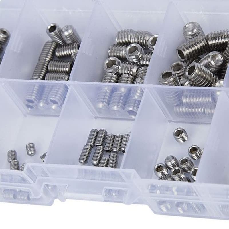 Wolfride 200 Pcs Thread, Hex Socket Set Screw, Stainless Steel