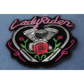 Ivamis Lady Rider Chain Engine Rose Patch - 4x4 inch - P6027