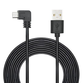 Maixbomr 11FT 90 Degree Micro USB Power Cable, Right Angle Micro USB Dash Cam Charging Cord, for Car Dash Cam, Phones and Other Micro USB Devices Charging