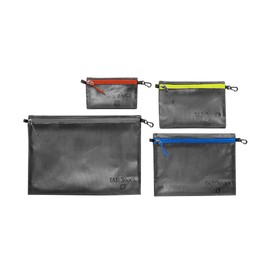 Tatonka Zip Pouch - Flat Storage and Document Bag in Various Sizes and as a Set - Transparent, Waterproof and Robust, Black, Set (S, M, L, XL)