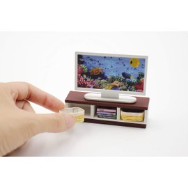 1:18 Scale Cool Beans Boutique Miniature Dollhouse Furniture DIY Kit – TV & TV Console (Assembly Required) DH-HD18-1181025TVSet