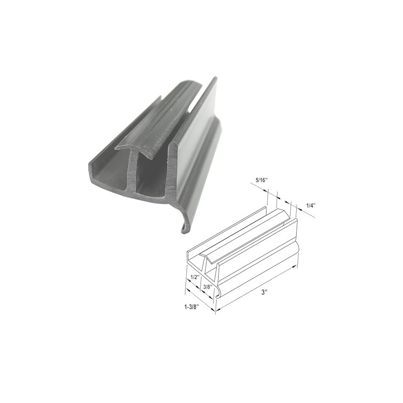 Gordon Glass® Gray Sliding Shower Door Bottom Guide 1-3/8" Wide