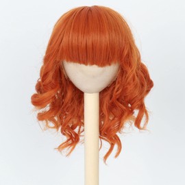 Miss U Hair 8-9 Inch 1/3 BJD Doll Wig MSD DOD Pullip Dollfie Short Curly Carrot Orange Doll Wig (KB14-T2735)