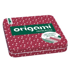 Weihnachtliche Origami Faltblätter mit Designdose: 150 Faltblätter (15x15 cm, 80 g/m²) in 5 weihnachtlichen Designs mit Anleitungen für 10 Modelle