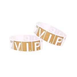 JKJF Pack of 100 VIP Inlet Bands Festival Bracelets Waterproof Party Ribbons for Events Wedding Clubs Concerts Bars Amusement Parks Fairs - Gold