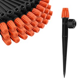Kalolary 30PCS Drip Irrigation Emitters - Quick Connect Adjustable 360° Misting Drippers, Watering System Accessories Fit for 1/4 inch Irrigation Tubing Dripper Sprinkler for Garden House (Orange)