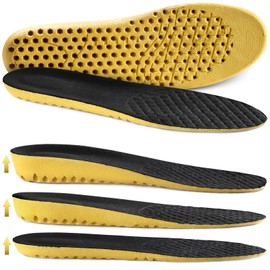 Ailaka Elastic Shock Absorbing Height Increasing Sports Shoe Insoles, Soft Breathable Honeycomb Orthotic Replacement Inserts for Men & Women