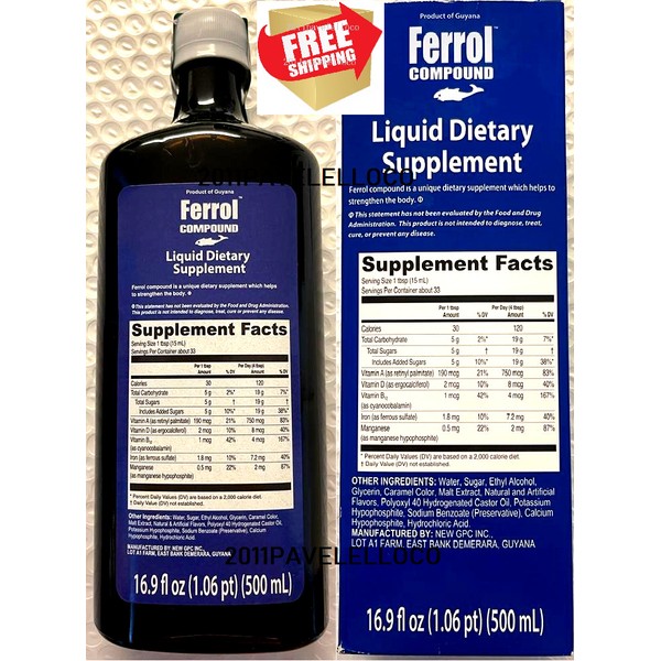 Ferrol Compound 16.5 oz *500 ml Dietary Supplement Strengthen the Body Fortalece