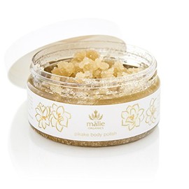 Malie Organics' Pikake All Natural Exfoliating Organic Body Polish to Exfoliate, Nourish, Moisturize and Hydrate Your Skin. 8 Fl Oz.