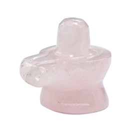 Shiva Lingam Stone Rose Quartz Crystal - Shivling for Pooja, Home Office Room Decor made of Healing Crystals and Healing Stones - Adiyogi Shiva Lingams