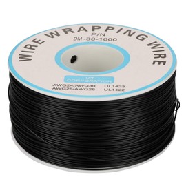 Wire Cable, Electric Cable, 1 Roll Wire-Wrapping Single Copper Wire Stranded 30AWG Cable 0.25 mm Core Diameter, Wire and Cable, Wire (Black)