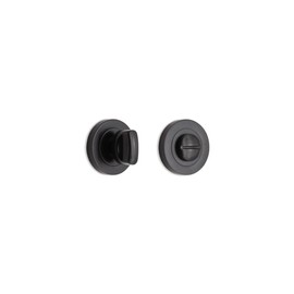 Oval or Euro Profile Escutcheon Key Hole Covers/Round Bathroom Thumb Turn Release Set (Matt Black, Turn & Release)