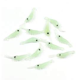 Small Shrimp Soft Worm Luminous Shrimp Worm Soft Lure Shrimp Worms 3.5cm 100-Piece Pack for Night Fishing Madai, Kurodai, Mebaru, Suzuki, Gashira, Aji, Hata, Kue, Ishidai, Kiss, Sea Bass, etc