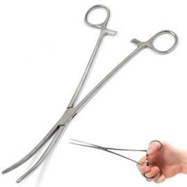 Panther Surgical Stainless Steel 4'' 6'' 8'' 10'' 12'' Straight or Curved Unhooking Pliers Line Cutters Sea Fly Carp Fishing Forceps (Curved, 8'')