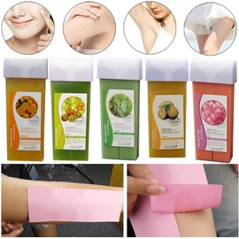12 Sabores Cartucho de Cera Depilatoria Cabello de Depilación Kit de Cera de 100 G Roll sobre Cera Caliente con 12 Aromas para Todas las Partes del Cuerpo PELETIR (Colores variados #38)