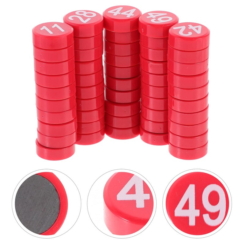 Operitacx 50pcs Red Round Magnetic Numbers for Kids – Fridge